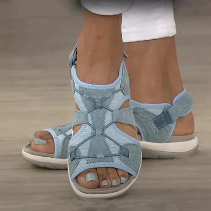 Damen-orthopädische Sandalen, verstellbares Design, synthetisches Leder-1
