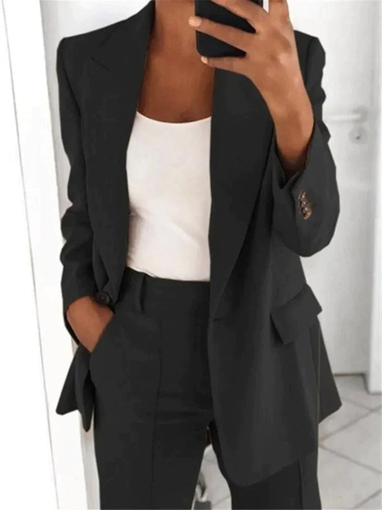 Damen Blazer-Set Sofistiziert Polyester Elastan-5