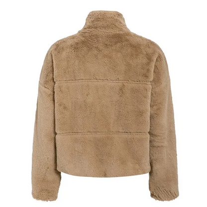 Damen-Plüschjacke, weiches Kunstfell-4