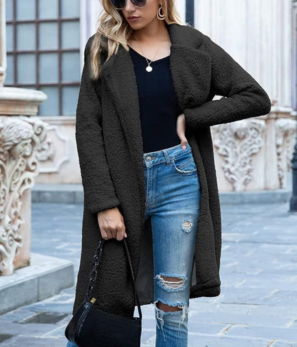 Variant image for Damen-Mantel Oversize Teddy Fleece Winterjacke-13