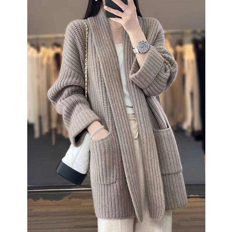 Damen-Cardigan, halblang, weiche Acrylmischung-3