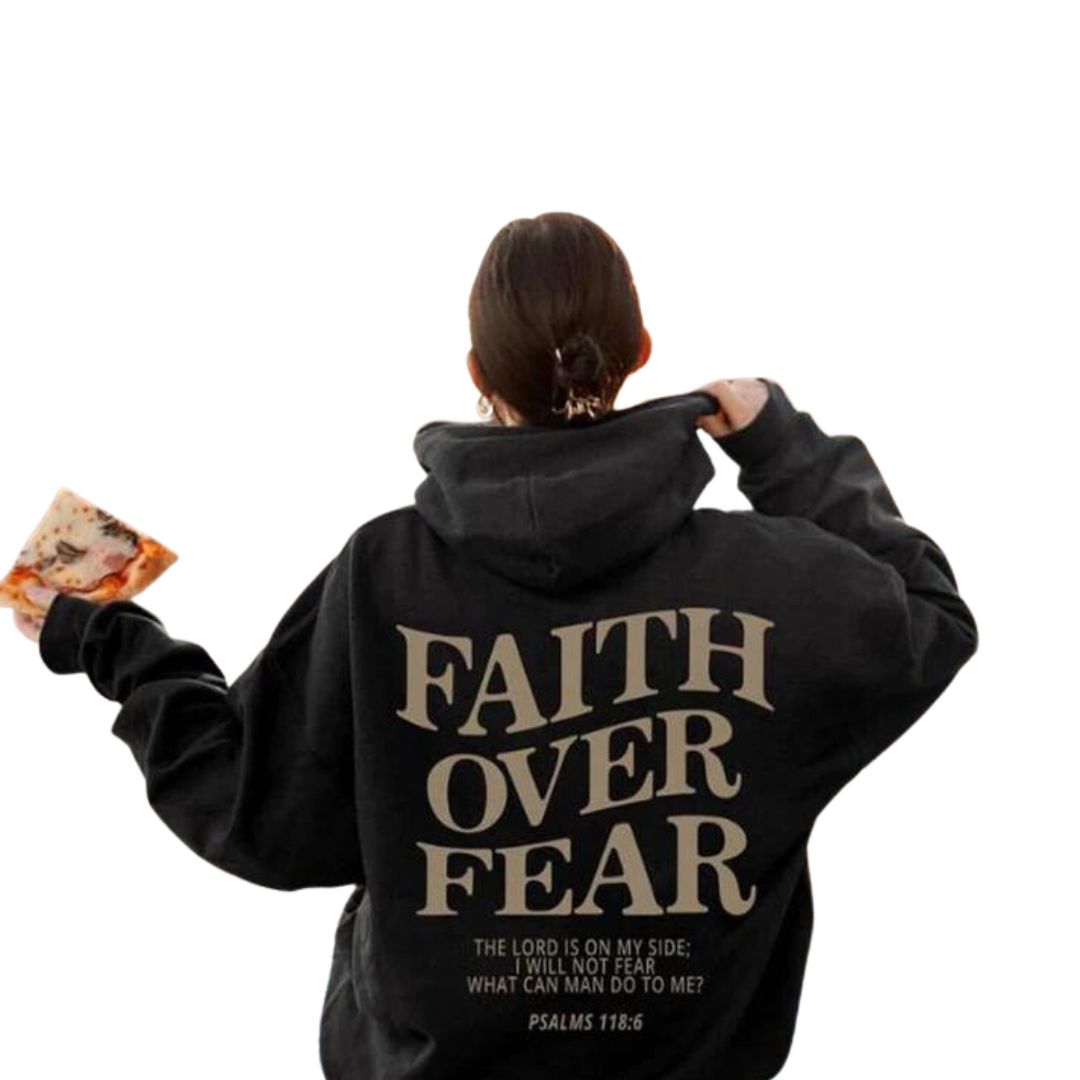 Unisex-Kapuzenpullover, mit Motiv Glaube über Angst, weiches Baumwollpolyester 7