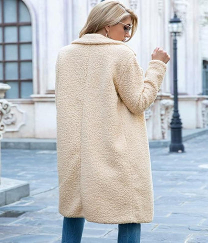 Damen-Mantel Oversize Teddy Fleece Winterjacke-2