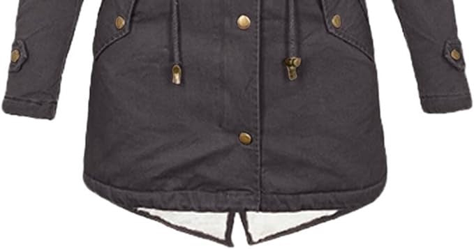 Lange Damen-Winterjacke mit Knopfverschluss aus hochwertiger Polyestermischung – elegant und warm für kalte Tage 2