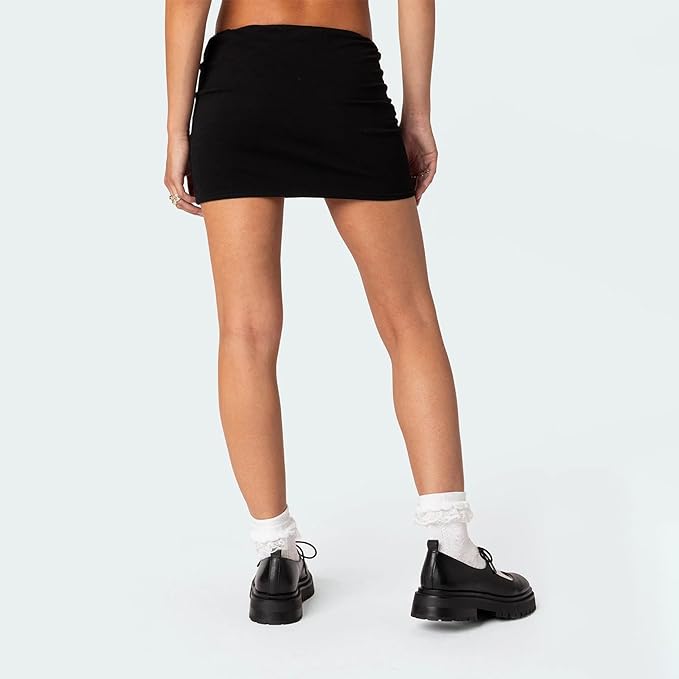 Damen-Minirock, elastisch, zeitloses Design, Polyester-2