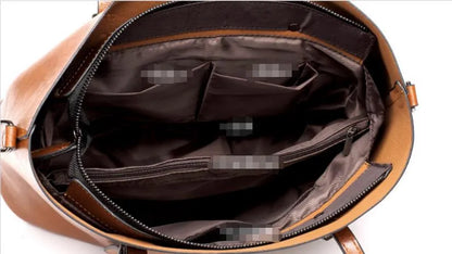 Damen Schultertasche Vintage Leder-3