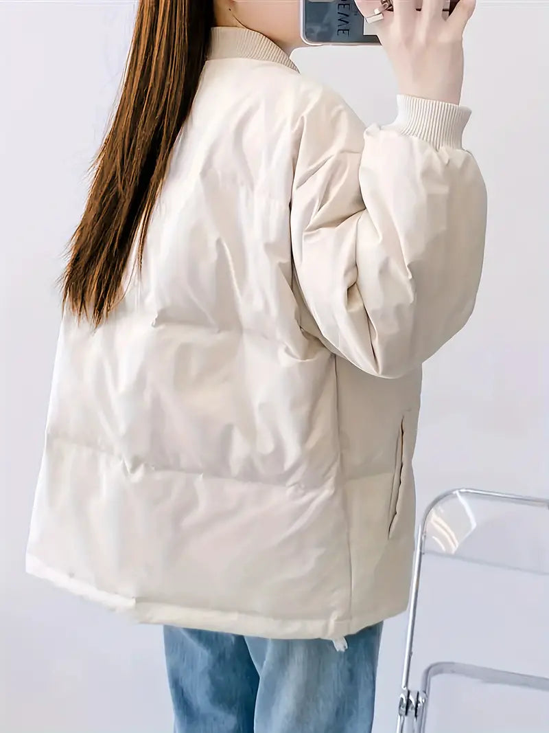 Damen Winterjacke Lang Lässiges Design mit Taschen Hochwertiges Material-5