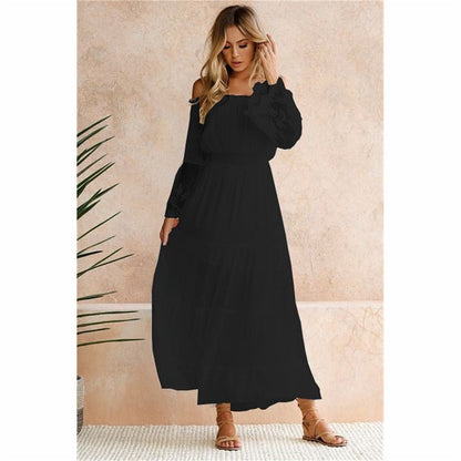 Variant image for Maxikleid Damen Spitzendetails V-Ausschnitt Polyester-5