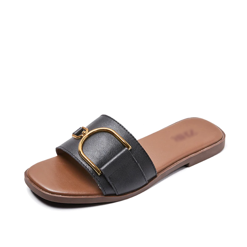 Damen-Sandalen, niedriger Absatz, Mikrofaserleder für Damenschuhe-3