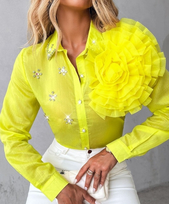 Damen Blumenmuster Jacke Tencel für Frühling und Herbst-1