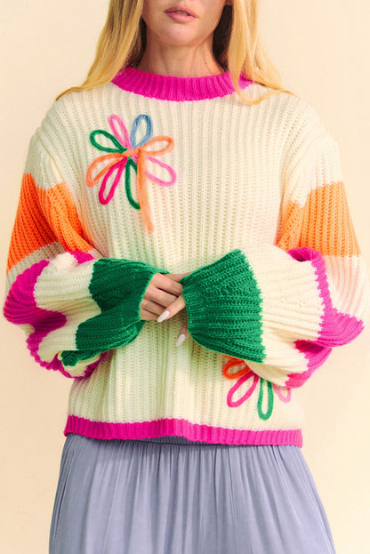 Damen-Strickpullover, Farbblock, weich, atmungsaktive Qualität-1