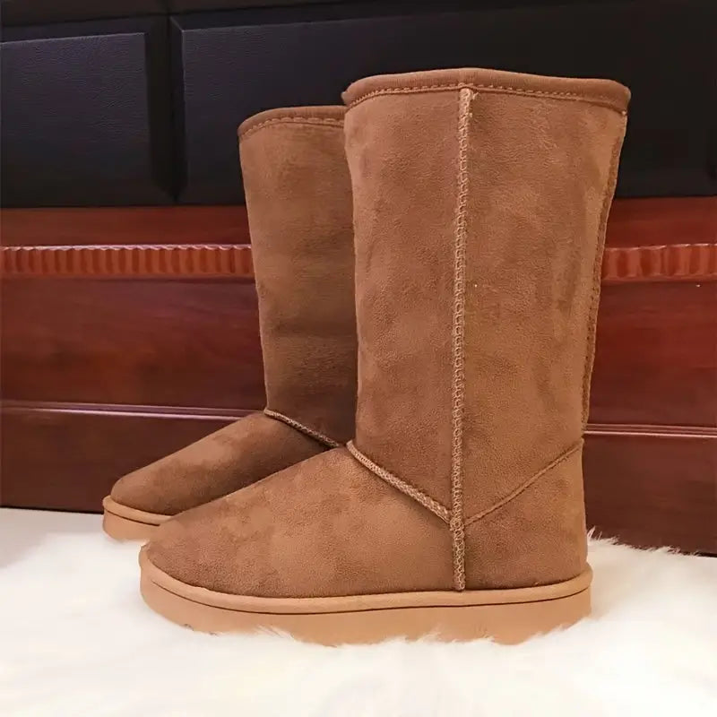 Gefütterte Damen-Winterstiefel, Slip-On, wasserbeständig, mit Fleecefutter-6