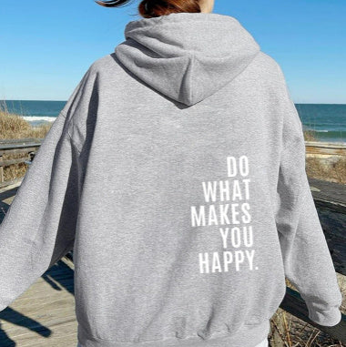 Damen-Hoodie, motivierender Print, Baumwolle 6