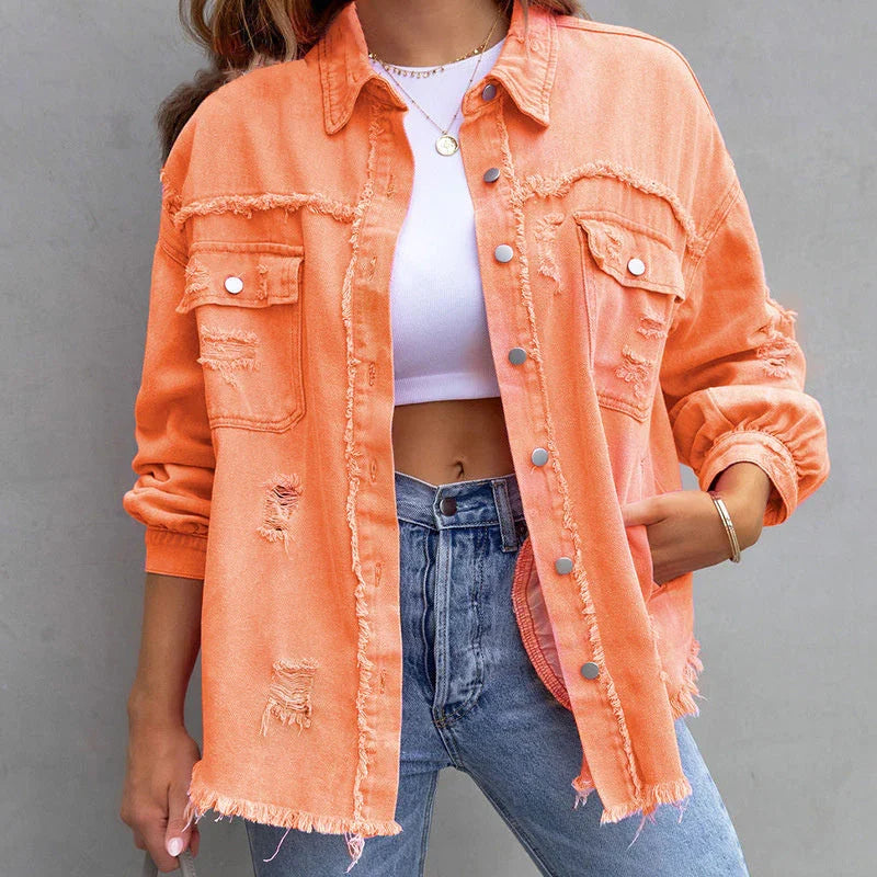 Variant image for Damen-Jeansjacke Trendy Denim Lässige Passform-1