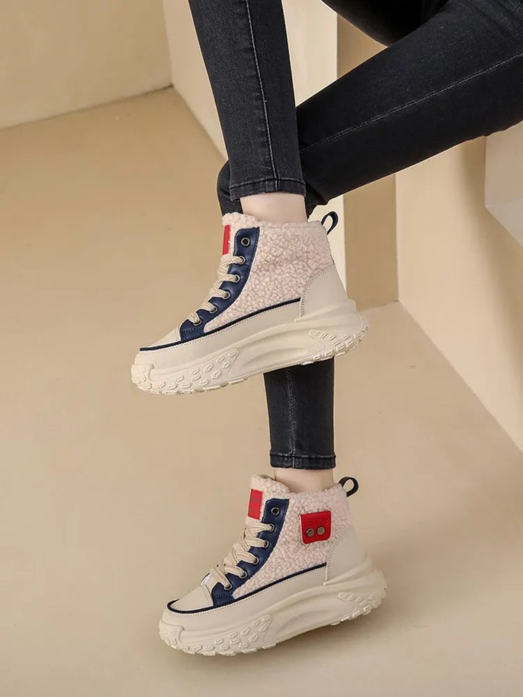 Damen-Schneestiefel, warme Sohle, synthetisches Leder-6