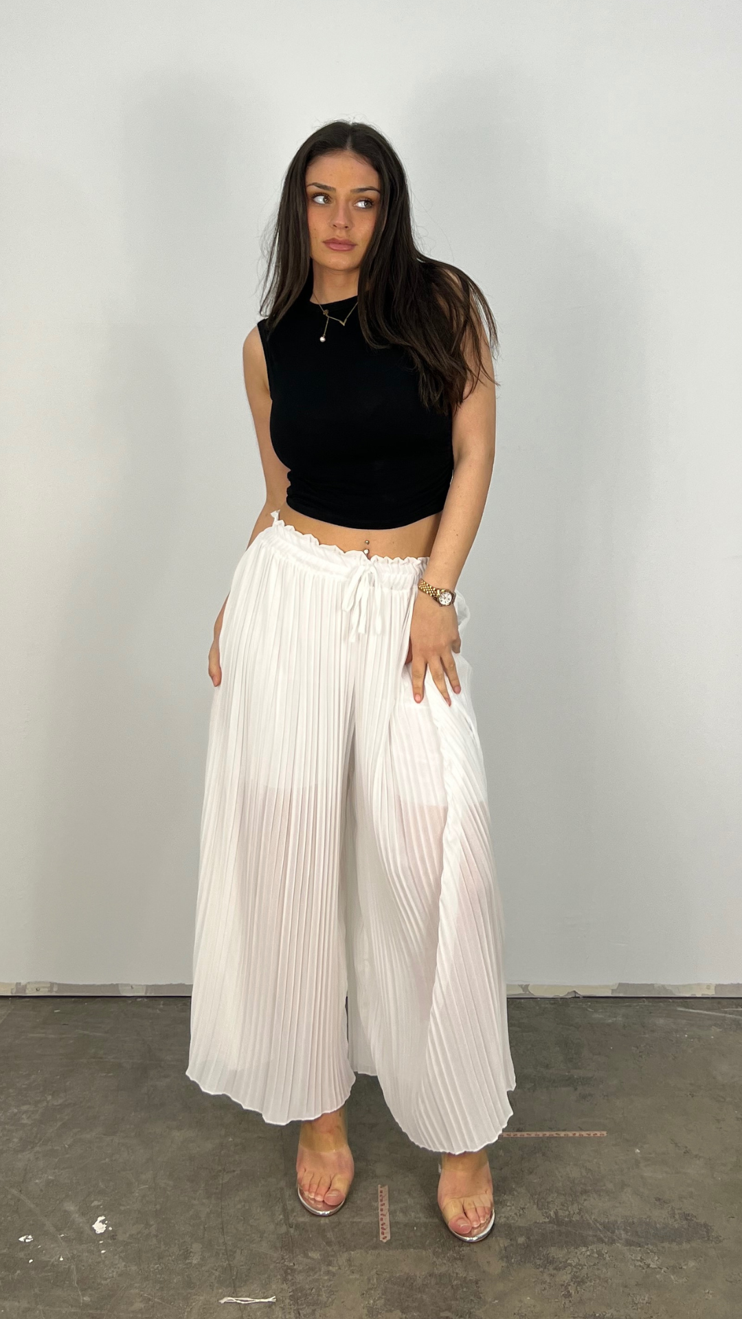 Hose mit Gummizug in Taille Damen Schick Elastische Hose für Alltag 11