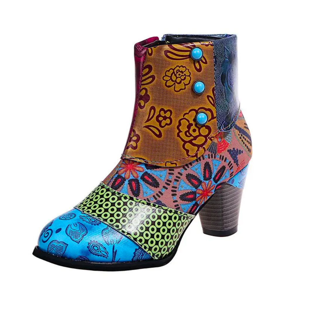 Wasserabweisende Retro-Damenstiefel aus synthetischem Material – Ergonomisches Design für Komfort und Stil, Schwarz/Braun 4