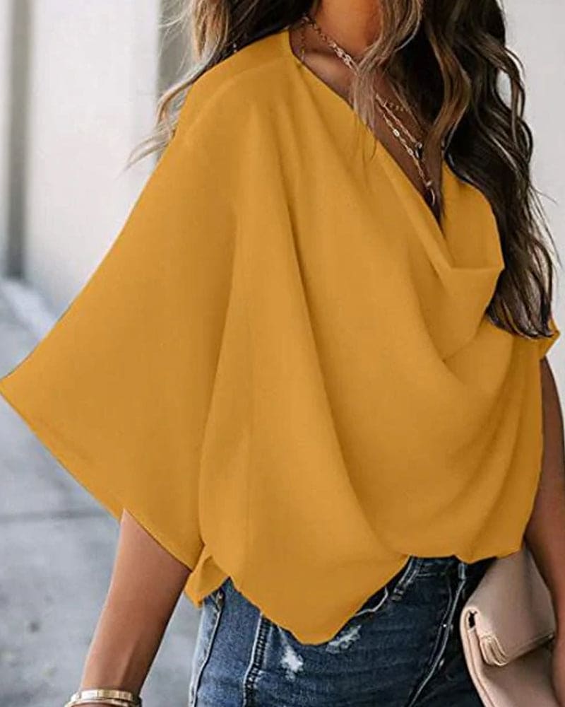Damen-Fledermausbluse, trendig, atmungsaktives Material-5