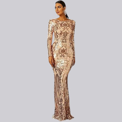 Variant image for Damen Abendkleid Lang mit Pailletten für formellen Anlässe-6