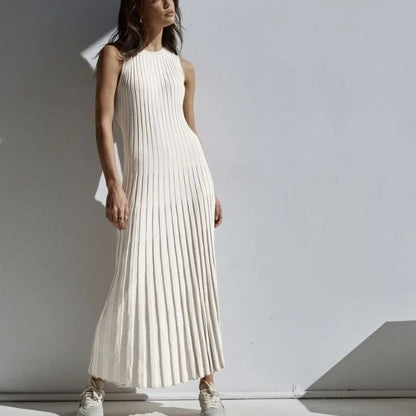Damen-Maxikleid, vertikale Streifen, Elasthan, eleganter Sommer-5