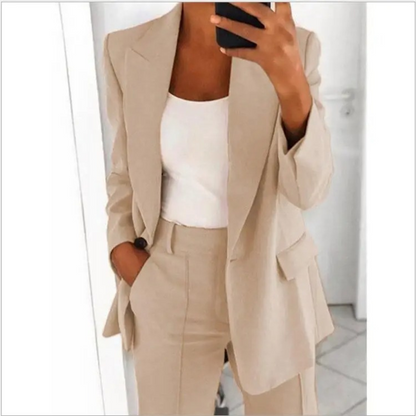 Damen Blazer Langarm Tailliert Hochwertiger Stoff-6