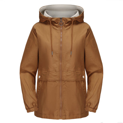 Damenjacke Leicht Kapuze Polyester Lockere Passform-4