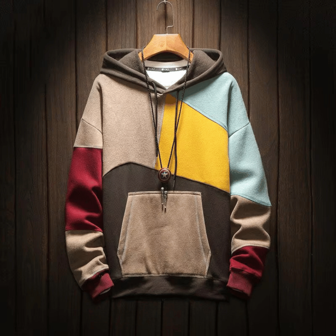 Herren-Hoodie im farbenfrohen Design – weiche Baumwollmischung mit geräumiger Kapuze und Kängurutasche 5