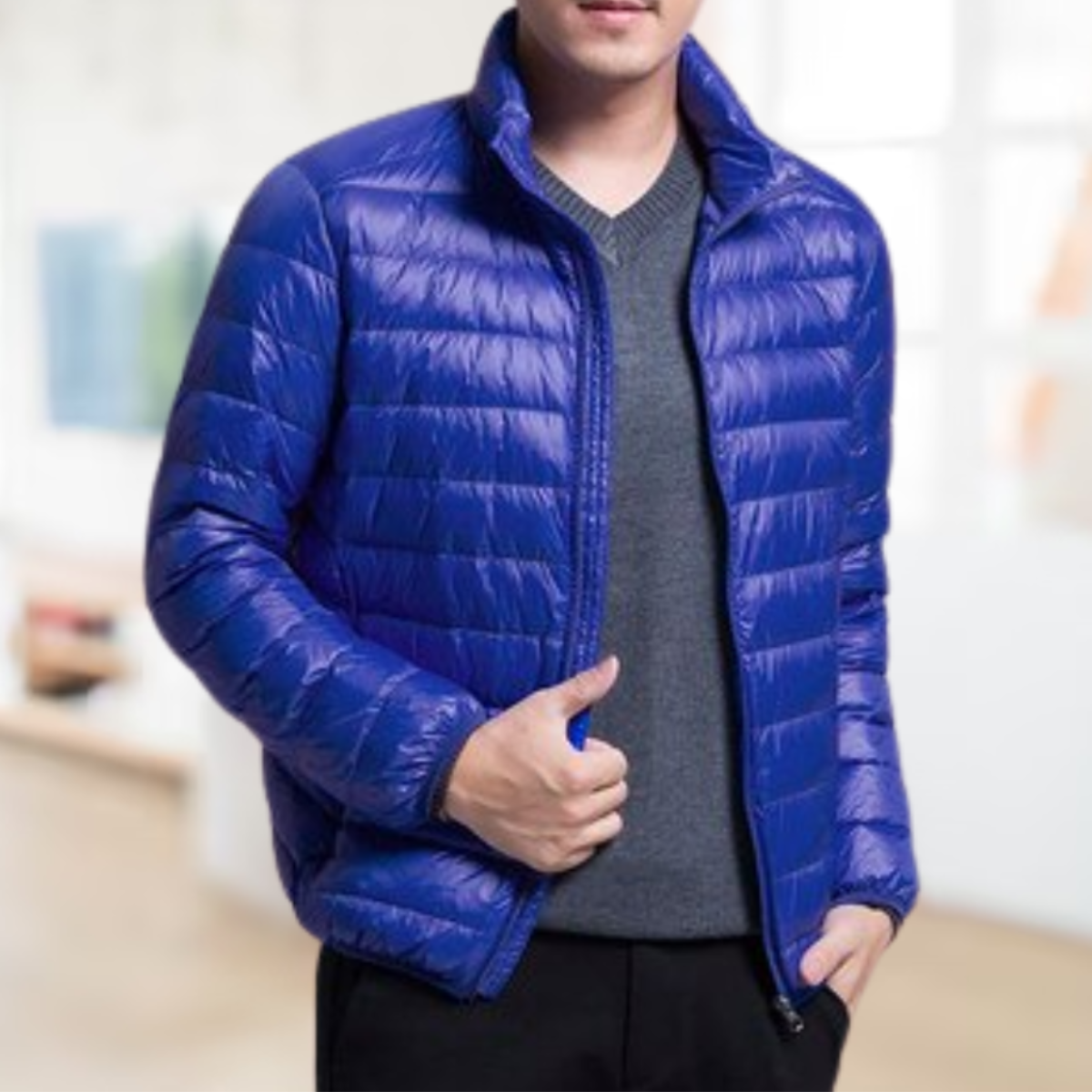 Superleichte Damenjacke mit klassischem Kragen aus Polyester für Herbst und Winter – leichte und bequeme Jacke für Damen 7