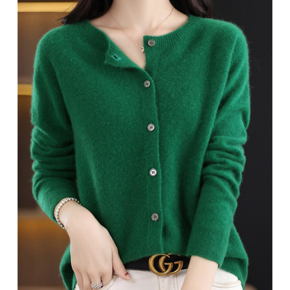 Variant image for Lange Strickjacke Damen Weiche Acrylmischung Rundhals-56
