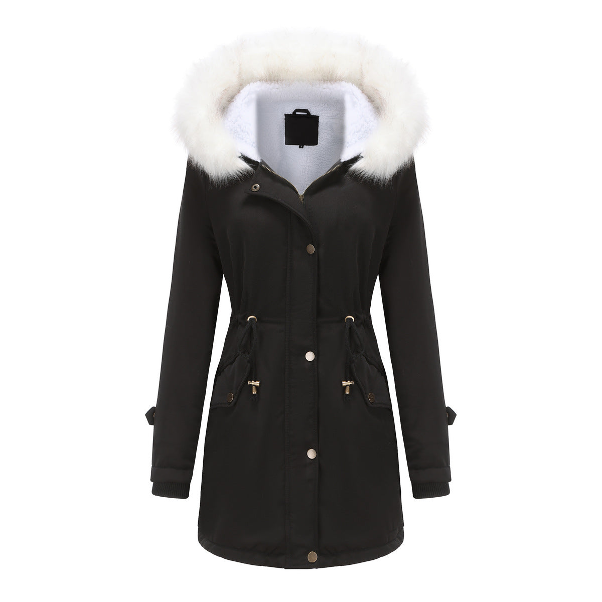 Variant image for Damen-Parka-Mantel, lang, Polyester, mit abnehmbarem Kragen-1