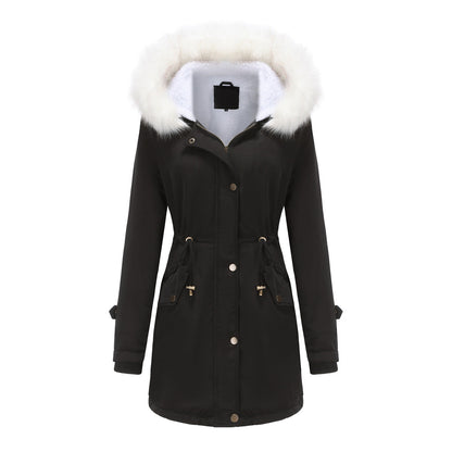 Variant image for Damen-Parka-Mantel, lang, Polyester, mit abnehmbarem Kragen-1