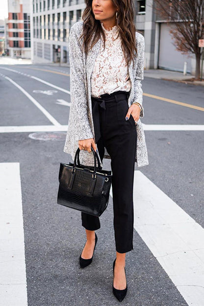 Damen Geblümtes Top Ärmellose Spitze Baumwolle Polyester-4