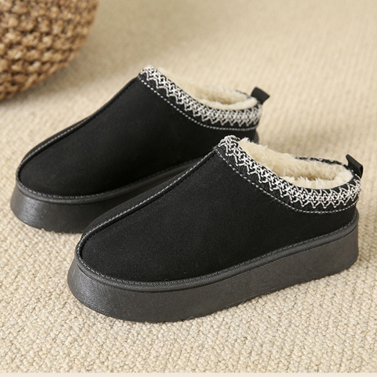 Damen-Pantoffeln, moderner Stil, Öko-Synthetik, Wildleder-3