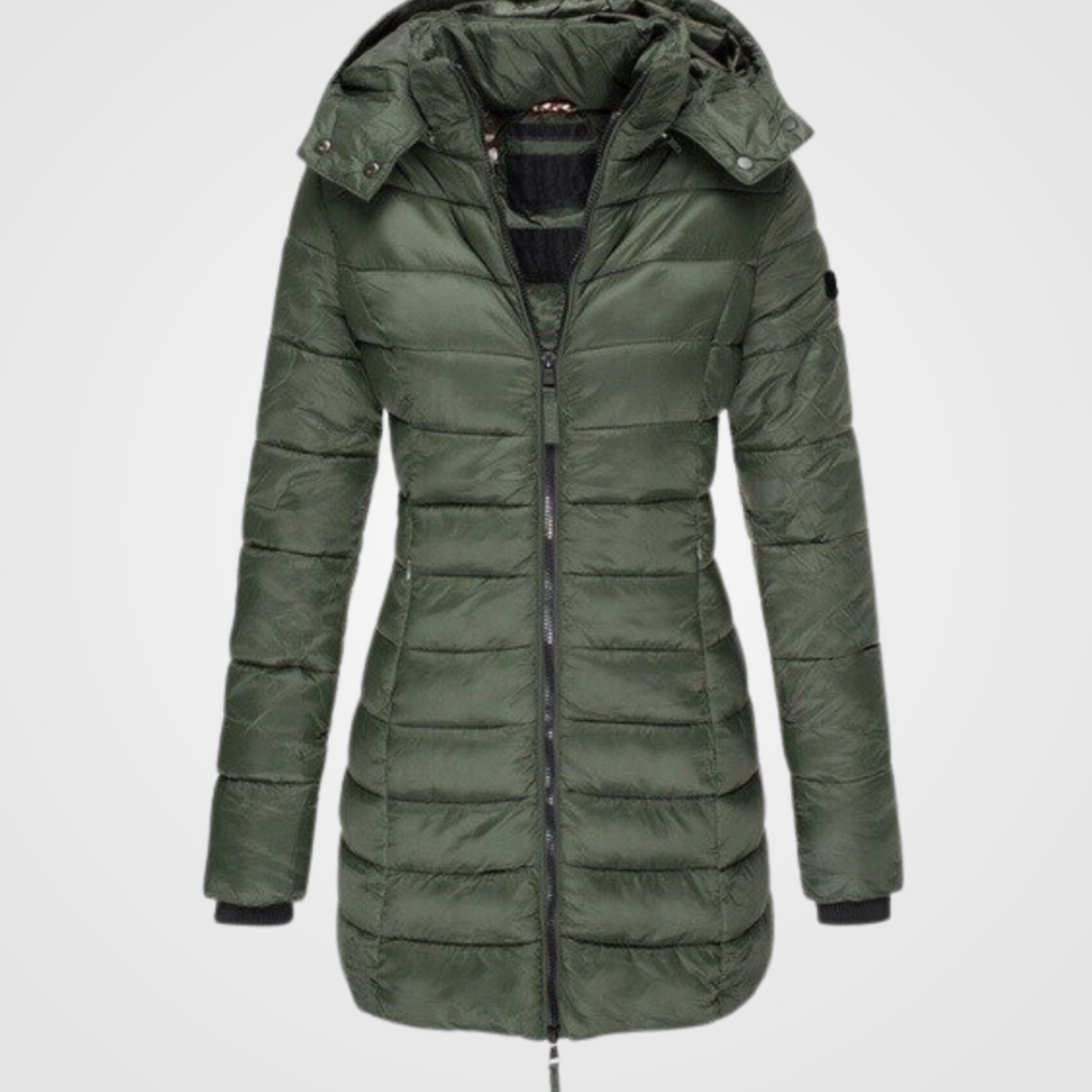 Variant image for Langer Wintermantel Damen Slim Fit Polyester mit Hoher Kragen-37