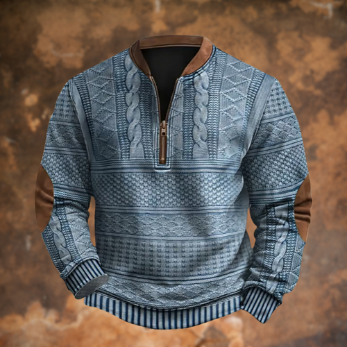 Damenpullover Mit Reißverschluss Weiches Polyester-1