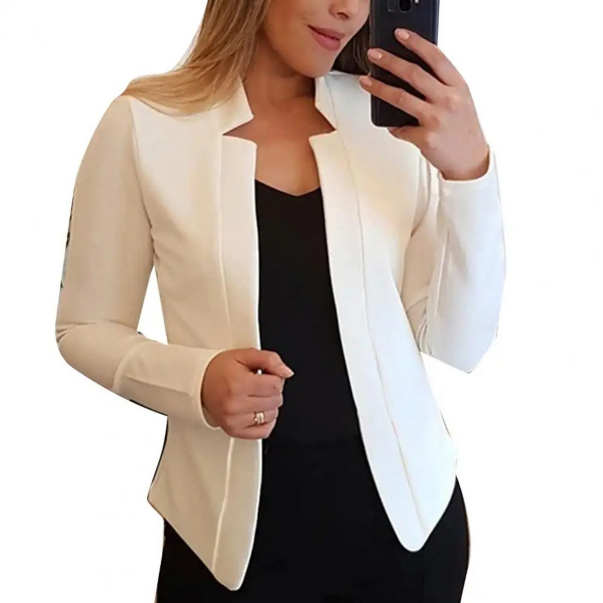 Damen Blazer Tailliertes Polyester für Büroarbeit Elegantes Design-6