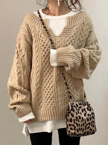 Variant image for Damen-Zopf-Strickpullover, oversized Acryl-31