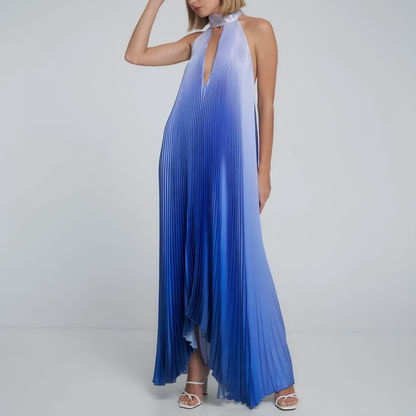 Variant image for Damen-Maxikleid, plissiertes Polyester, elegantes Design-13