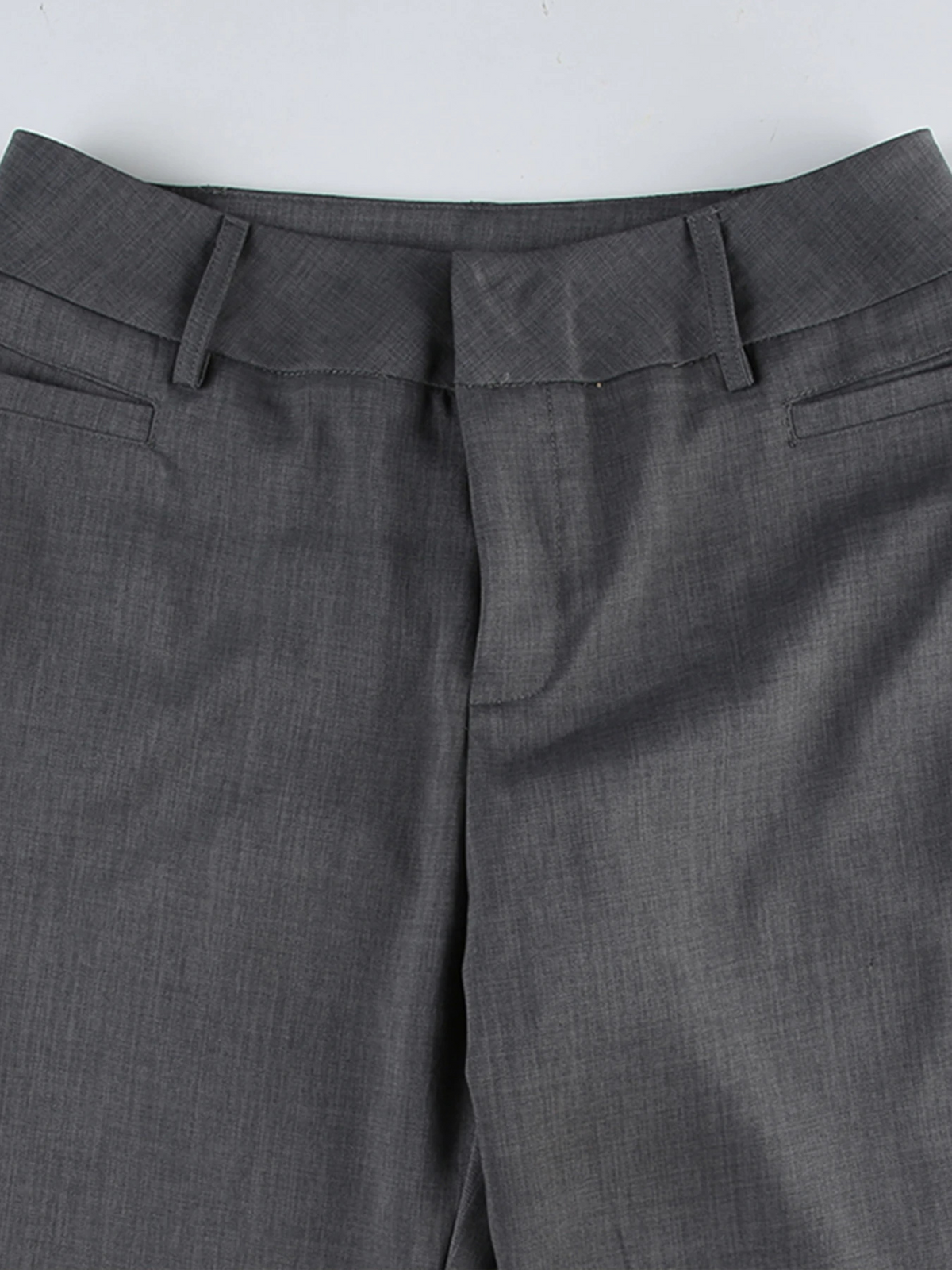 Damen-Hose, hohe Taille, Polyester, grau-6