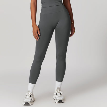Damen Yogahose Hohe Taille Gerippt Stretch Nylon Spandex-5