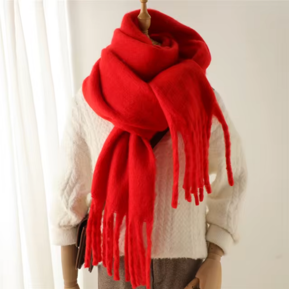 Winterschal für Damen aus kaschmirähnlichem Material mit langen Fransen – Elegantes und vielseitiges Pashmina-Design 12
