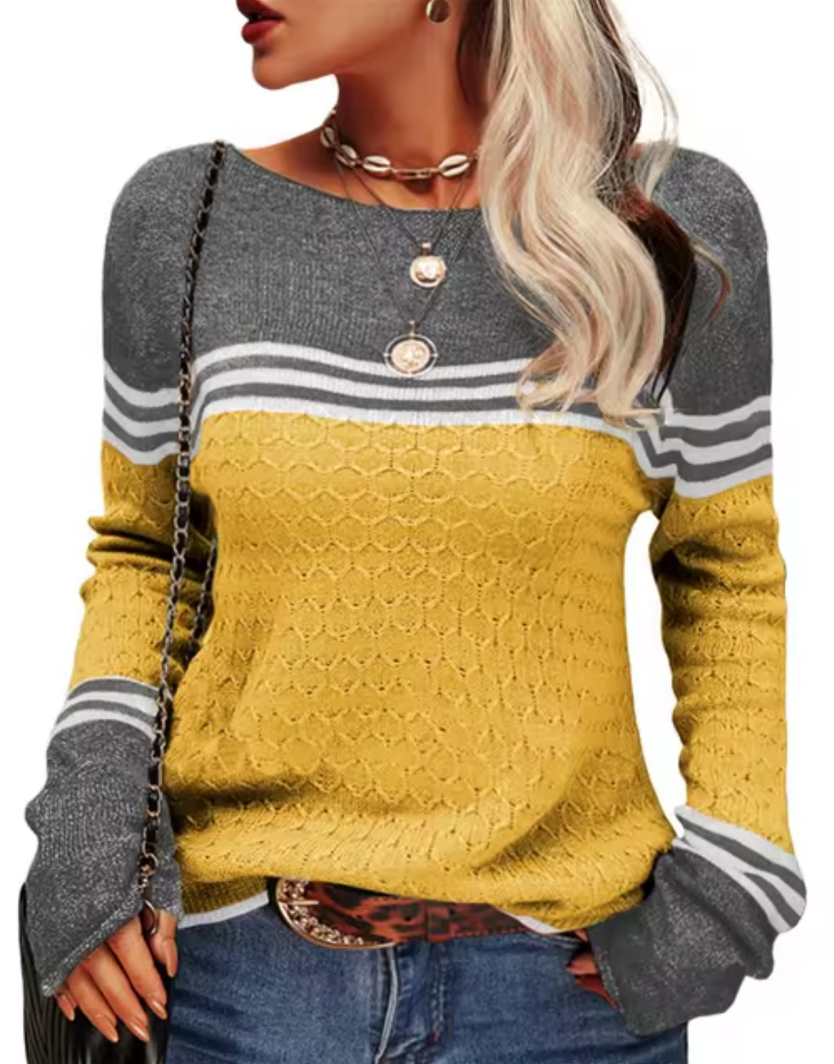 Variant image for Damen-Strickpullover, Slim Fit, runder Ausschnitt, Acryl-26
