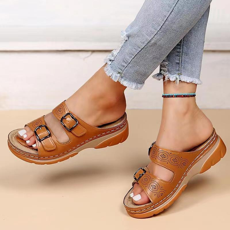 Variant image for Damen-Sandalen, Leder, elegantes Design, verstellbare Riemen-1