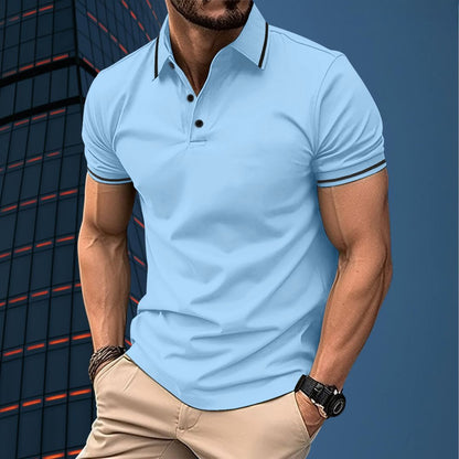 Herren Poloshirt, klassisches Design, 100% Baumwolle-2
