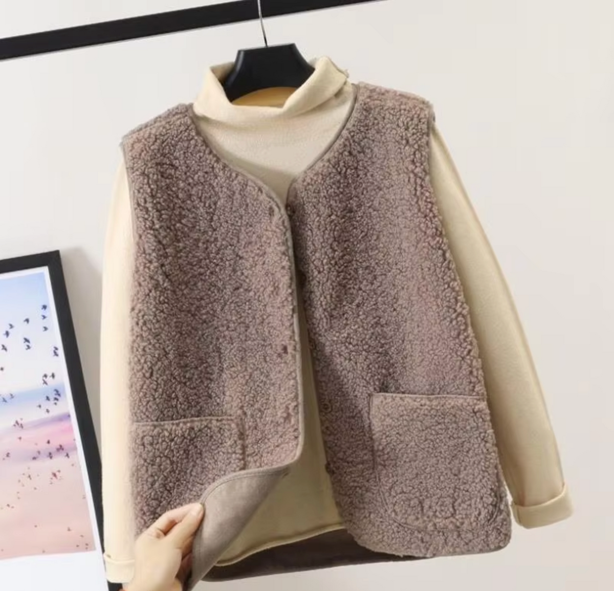 Variant image for Damen-Fleeceweste, dick, ärmellos, weich, Fleece-9