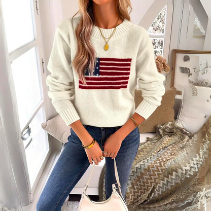 Damen-Strickpullover im amerikanischen Stil, 100 % Acryl 3