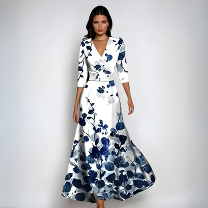 Variant image for Damen-Maxikleid, geblümt weicher Polyester, für elegante Anlässe-7