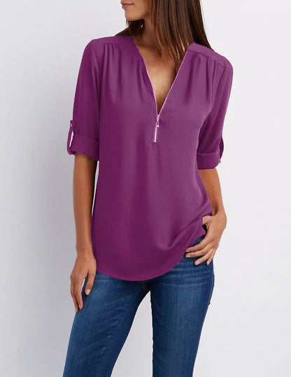 Bluse Damen Oversize Lockere Baumwolle-3