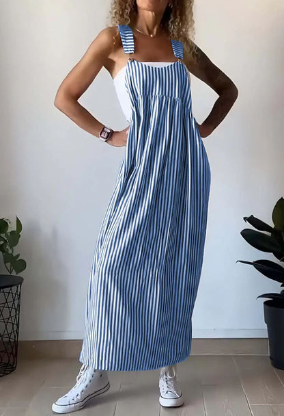 Damen-Kleid, gestreift, lässig, weiches Material 6