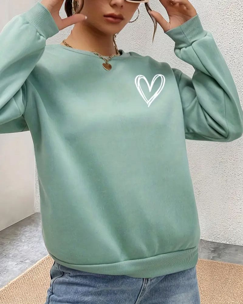 Damenpullover Herzmotiv Weiches Material Entspannter Stil 5